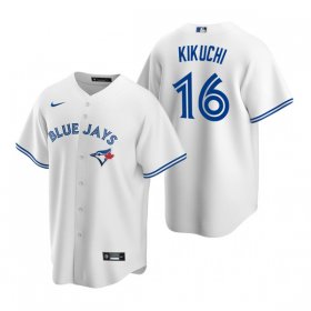 Wholesale Cheap Men\'s Toronto Blue Jays #16 Yusei Kikuchi White Cool Base Stitched Jersey