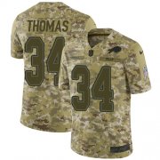 Wholesale Cheap Nike Bills #34 Thurman Thomas Camo Youth Stitched NFL Limited 2018 Salute to Service Jersey