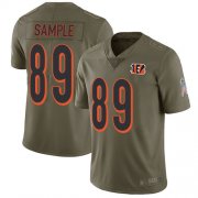 Wholesale Cheap Nike Bengals #89 Drew Sample Olive Men's Stitched NFL Limited 2017 Salute To Service Jersey
