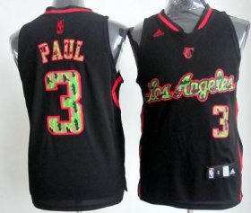 Wholesale Cheap Los Angeles Clippers #3 Chris Paul Black Camo Fashion Jersey
