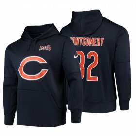 Wholesale Cheap Chicago Bears #32 David Montgomery Nike NFL 100 Primary Logo Circuit Name & Number Pullover Hoodie Navy