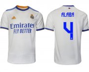 Wholesale Cheap Men's Real Madrid #4 David Alaba 2021-22 White Home Soccer Jersey