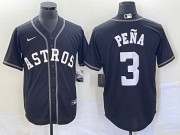 Wholesale Cheap Men's Houston Astros #3 Jeremy Pena Black Cool Base Stitched Baseball Jersey