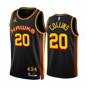 Wholesale Cheap Men's Atlanta Hawks #20 John Collins 2022-23 Black Statement Edition Stitched Jersey