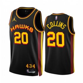 Wholesale Cheap Men\'s Atlanta Hawks #20 John Collins 2022-23 Black Statement Edition Stitched Jersey