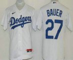 Wholesale Cheap Youth Los Angeles Dodgers #27 Trevor Bauer White Cool Base Jersey