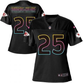 Wholesale Cheap Nike Chiefs #25 Clyde Edwards-Helaire Black Women\'s NFL Fashion Game Jersey