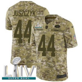 Wholesale Cheap Nike 49ers #44 Kyle Juszczyk Camo Super Bowl LIV 2020 Youth Stitched NFL Limited 2018 Salute To Service Jersey