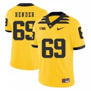Wholesale Cheap Iowa Hawkeyes 69 Keegan Render Yellow College Football Jersey