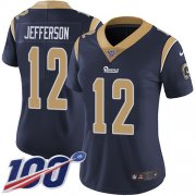 Wholesale Cheap Nike Rams #12 Van Jefferson Navy Blue Team Color Women's Stitched NFL 100th Season Vapor Untouchable Limited Jersey