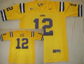 Wholesale Cheap LSU Tigers #12 Jarrett Lee Yellow Jersey