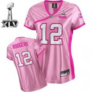 Wholesale Cheap Packers #12 Aaron Rodgers Pink Lady Bowl Super Bowl XLV Stitched NFL Jersey
