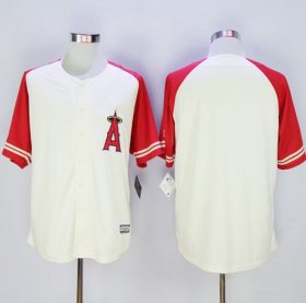 Wholesale Cheap Angels of Anaheim Blank Cream/Red Exclusive New Cool Base Stitched MLB Jersey