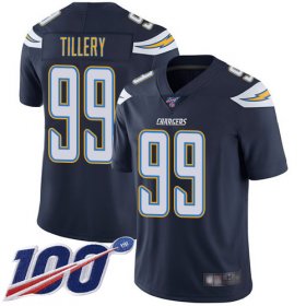 Wholesale Cheap Nike Chargers #99 Jerry Tillery Navy Blue Team Color Men\'s Stitched NFL 100th Season Vapor Limited Jersey