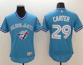 Wholesale Cheap Blue Jays #29 Joe Carter Light Blue Flexbase Authentic Collection Cooperstown Stitched MLB Jersey