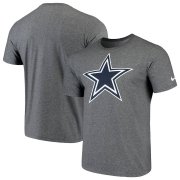 Wholesale Cheap Dallas Cowboys Nike Essential Logo Dri-FIT Cotton T-Shirt Heather Charcoal