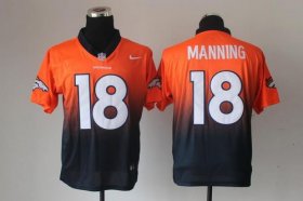 Wholesale Cheap Nike Broncos #18 Peyton Manning Orange/Navy Blue Men\'s Stitched NFL Elite Fadeaway Fashion Jersey