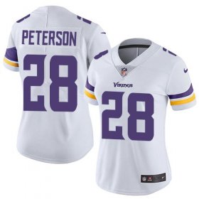 Wholesale Cheap Nike Vikings #28 Adrian Peterson White Women\'s Stitched NFL Vapor Untouchable Limited Jersey