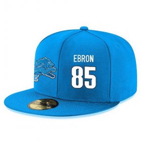 Wholesale Cheap Detroit Lions #85 Eric Ebron Snapback Cap NFL Player Light Blue with White Number Stitched Hat