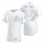 Wholesale Cheap Chicago Cubs #17 Kris Bryant Men's Nike Platinum MLB MVP Limited Player Edition Jersey