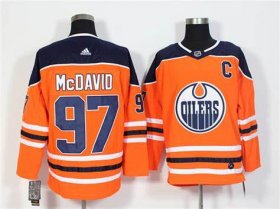 Wholesale Cheap Men\'s Adidas Edmonton Oilers #97 Connor McDavid Orange Home Authentic Stitched NHL Jersey