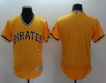 Wholesale Cheap Pirates Blank Gold Flexbase Authentic Collection Stitched MLB Jersey