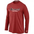 Wholesale Cheap Nike Tampa Bay Buccaneers Authentic Font Long Sleeve T-Shirt Red