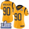 Wholesale Cheap Nike Rams #90 Michael Brockers Gold Super Bowl LIII Bound Women's Stitched NFL Limited Rush Jersey