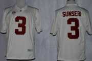 Wholesale Cheap Alabama Crimson Tide #3 Vinnie Sunseri 2014 White Jersey