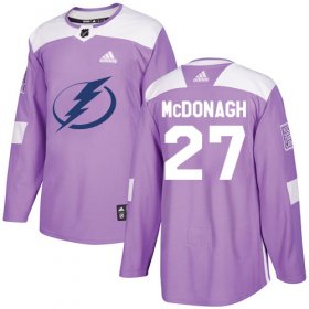 Wholesale Cheap Adidas Lightning #27 Ryan McDonagh Purple Authentic Fights Cancer Stitched NHL Jersey