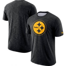 Wholesale Cheap Men\'s Pittsburgh Steelers Nike Black Sideline Cotton Slub Performance T-Shirt