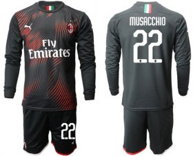 Wholesale Cheap AC Milan #22 Musacchio Third Long Sleeves Soccer Club Jersey