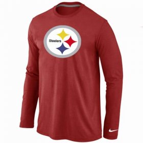Wholesale Cheap Nike Pittsburgh Steelers Logo Long Sleeve T-Shirt Red