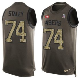 Wholesale Cheap Nike 49ers #74 Joe Staley Green Men\'s Stitched NFL Limited Salute To Service Tank Top Jersey