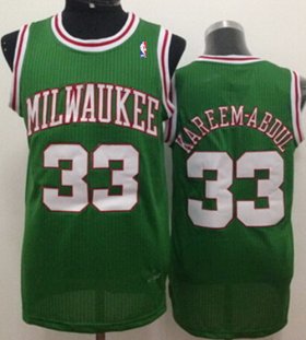 Wholesale Cheap Milwaukee Bucks #33 Kareem Abdul-Jabbar Green Swingman Throwback Jersey
