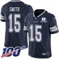 Wholesale Cheap Nike Cowboys #15 Devin Smith Navy Blue Team Color Men's Stitched With Established In 1960 Patch NFL 100th Season Vapor Untouchable Limited Jersey