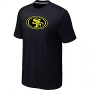 Wholesale Cheap San Francisco 49ers Neon Logo Charcoal T-Shirt Black