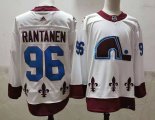 Wholesale Cheap Men's Colorado Avalanche #96 Mikko Rantanen White 2021 Retro Stitched NHL Jersey