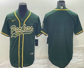 Wholesale Cheap Men\'s Green Bay Packers Blank Green Stitched MLB Cool Base Nike Baseball Jersey