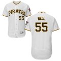 Wholesale Cheap Pittsburgh Pirates #55 Josh Bell Majestic Home Flex Base Authentic Collection Jersey White