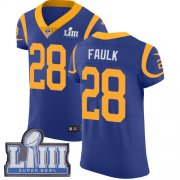 Wholesale Cheap Nike Rams #28 Marshall Faulk Royal Blue Alternate Super Bowl LIII Bound Men's Stitched NFL Vapor Untouchable Elite Jersey