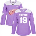Wholesale Cheap Adidas Red Wings #19 Steve Yzerman Purple Authentic Fights Cancer Women's Stitched NHL Jersey