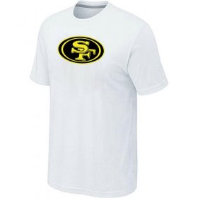 Wholesale Cheap San Francisco 49ers Neon Logo Charcoal T-Shirt White