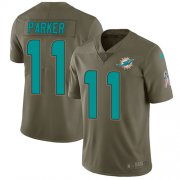 Wholesale Cheap Nike Dolphins #11 DeVante Parker Olive Youth Stitched NFL Limited 2017 Salute to Service Jersey