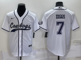 Wholesale Men's Dallas Cowboys #7 Trevon Diggs White Stitched Cool Base Nike Baseball Jersey