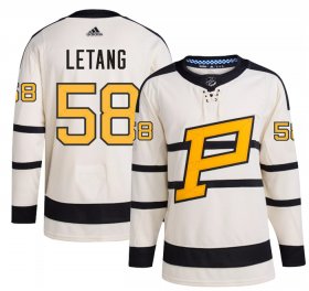 Cheap Men\'s Pittsburgh Penguins #58 Kris Letang Cream 2023 Winter Classic Stitched Jersey