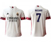 Wholesale Cheap Men 2020-2021 club Real Madrid home aaa version 7 white Soccer Jerseys