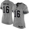 Wholesale Cheap Nike 49ers #16 Joe Montana Gray Women's Stitched NFL Limited Gridiron Gray Jersey