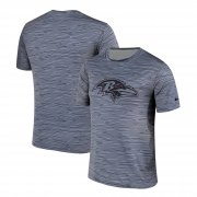 Wholesale Cheap Men's Baltimore Ravens Nike Gray Black Striped Logo Performance T-Shirt