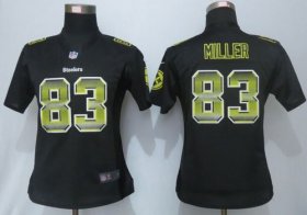 Wholesale Cheap Nike Steelers #83 Heath Miller Black Team Color Women\'s Stitched NFL Elite Strobe Jersey